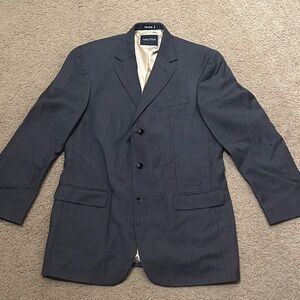 Nautica Mens Wool Blazer Sport Coat Classic Fit Charcoal Gray Size 42L